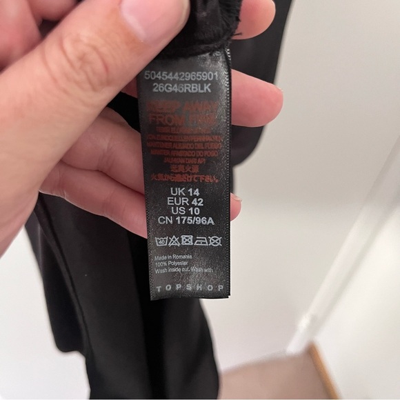 Topshop Slip Dress Mini Cowl Neck Adjustable Side Ruching size 10 Petite - Picture 9 of 9